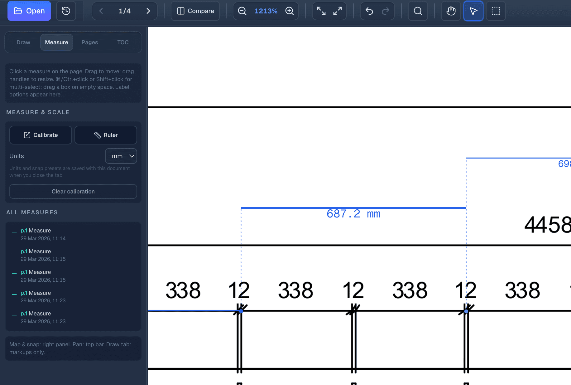 PlanSync free PDF viewer with measurement tools